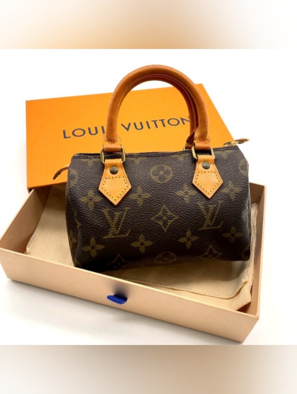 SALE! Louis Vuitton Monogram Mini Speedy M41534 Hand Bag W/Box & DB